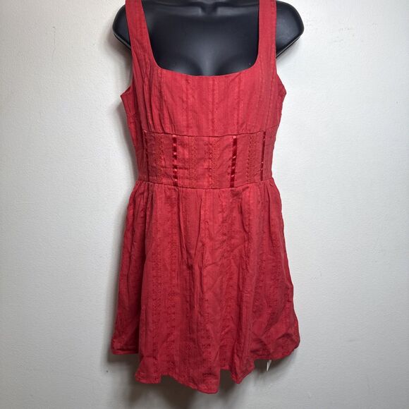 (W1) Commense Flirty Red Bohemia Short Dress, corset-style fitted waist, size s - Picture 2 of 15